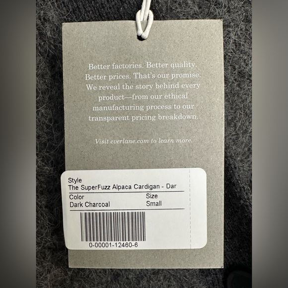 Everlane The Superfuzz Alpaca Cardigan in Dark Charcoal size Small. New with tag - Picture 12 of 14